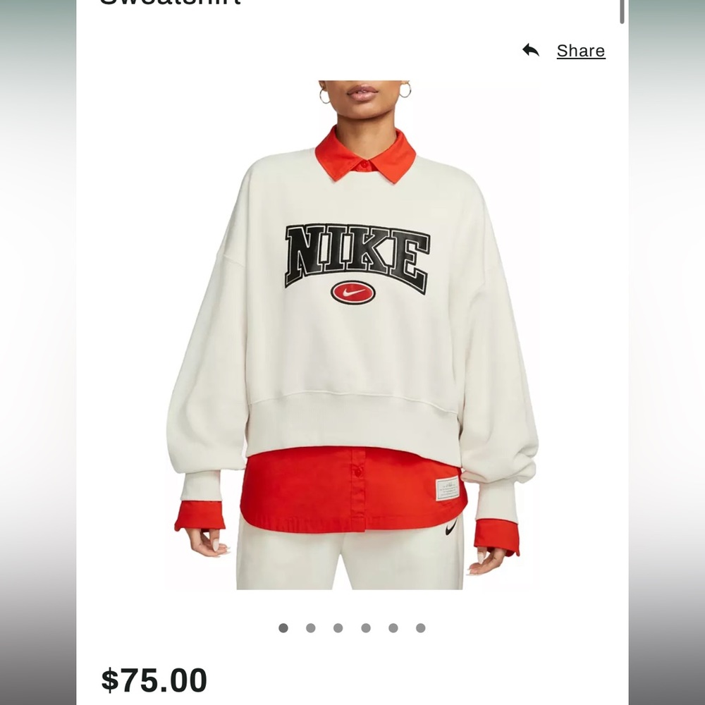 Nike retro cropped crew neck NWOT